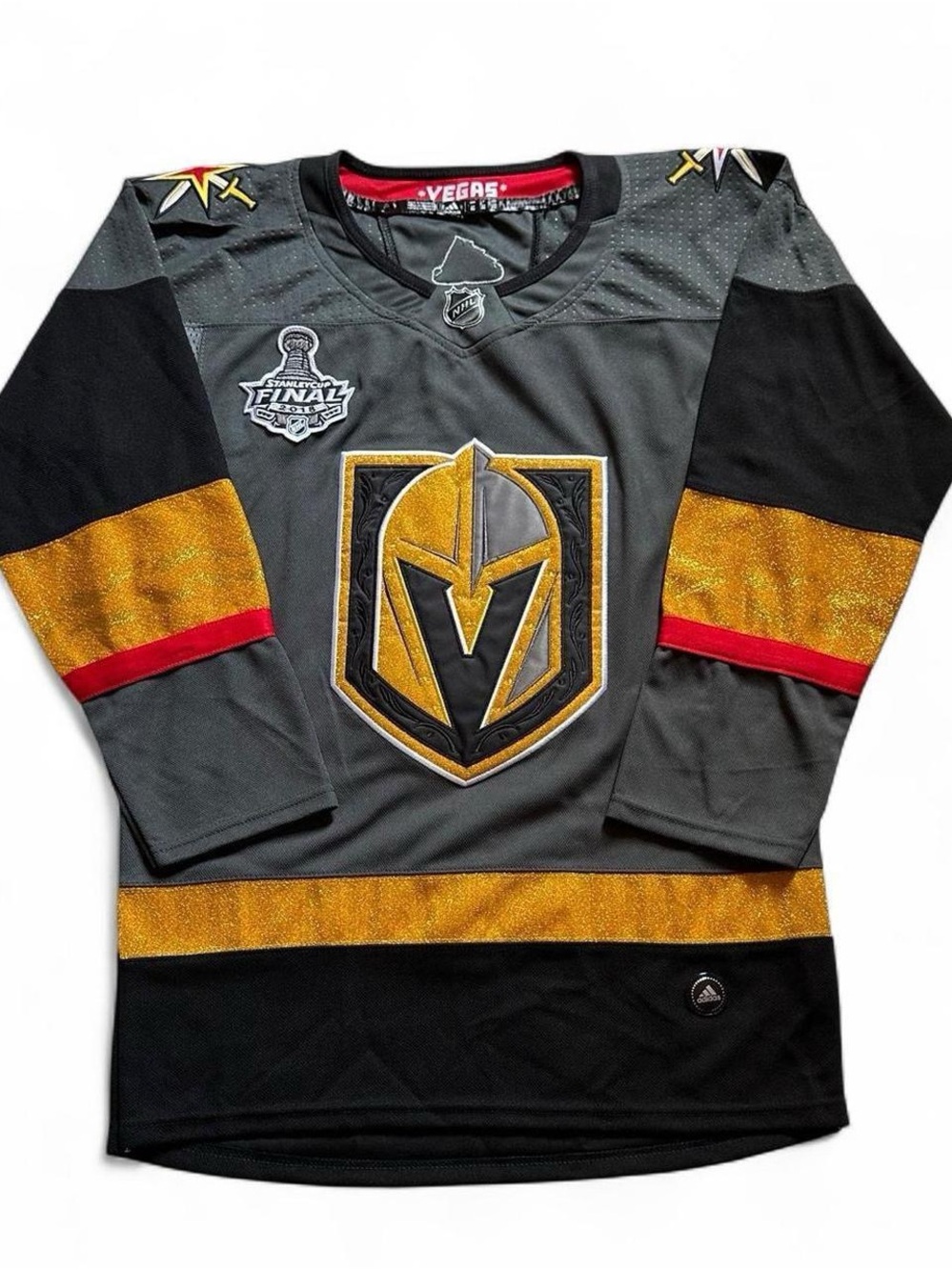Adidas Vegas Golden Knights Gray & Gold Hockey Jersey 46 small